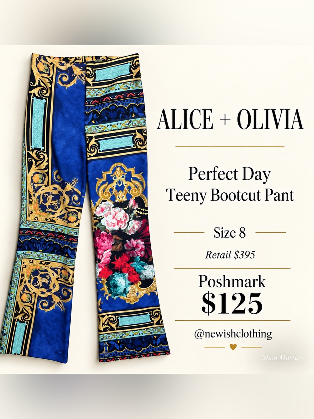 Alice + Olivia Teeny Bootcut Perfect Day Pants Sz 8